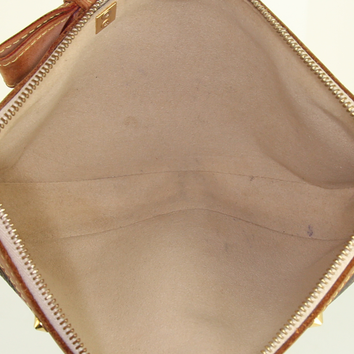 Louis Vuitton Pochette accessoires pouch in brown monogram canvas and natural leather - Detail D2