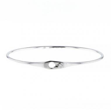 Bracelet rigide ouvrant Dinh Van Serrure en or blanc et diamants, taille 15