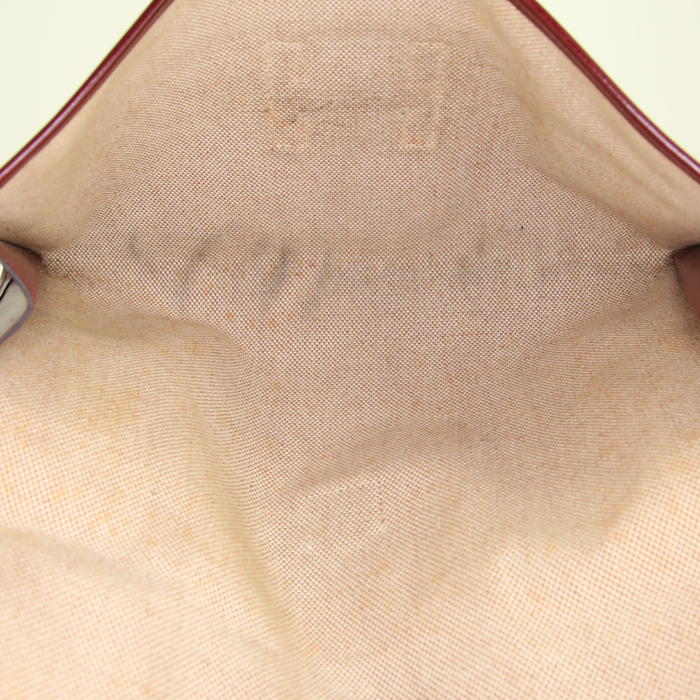 Pochette Hermes Jige in pelle box bordeaux - Detail D2