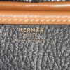 Borsa a spalla Hermes Nouméa in pelle Fjord nera e pelle naturale - Detail D3 thumbnail