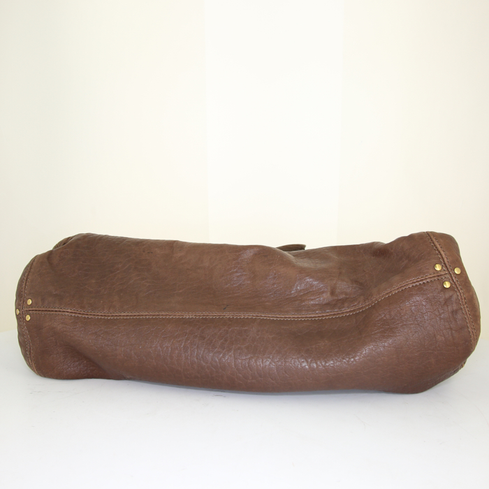 Sac cabas Jerome Dreyfuss Billy L en cuir marron - Detail D5
