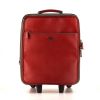 Prada suitcase in red leather saffiano - 360 thumbnail