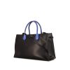 Balenciaga shopping bag in black leather and blue snake - 00pp thumbnail