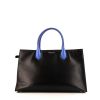 Balenciaga shopping bag in black leather and blue snake - 360 thumbnail