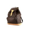 Mochila Louis Vuitton Montsouris Backpack modelo grande en lona Monogram marrón y cuero natural - 00pp thumbnail