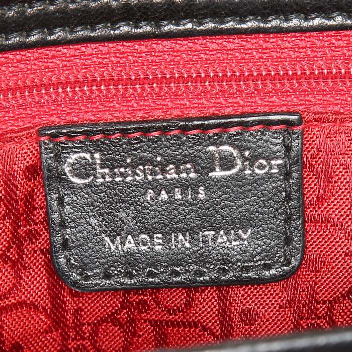 Borsa da spalla o a mano Dior East / West in pelle trapuntata nera cannage - Detail D3