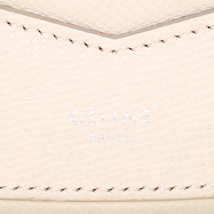 Sac bandoulière Céline Trotteur en cuir grainé beige - Detail D3