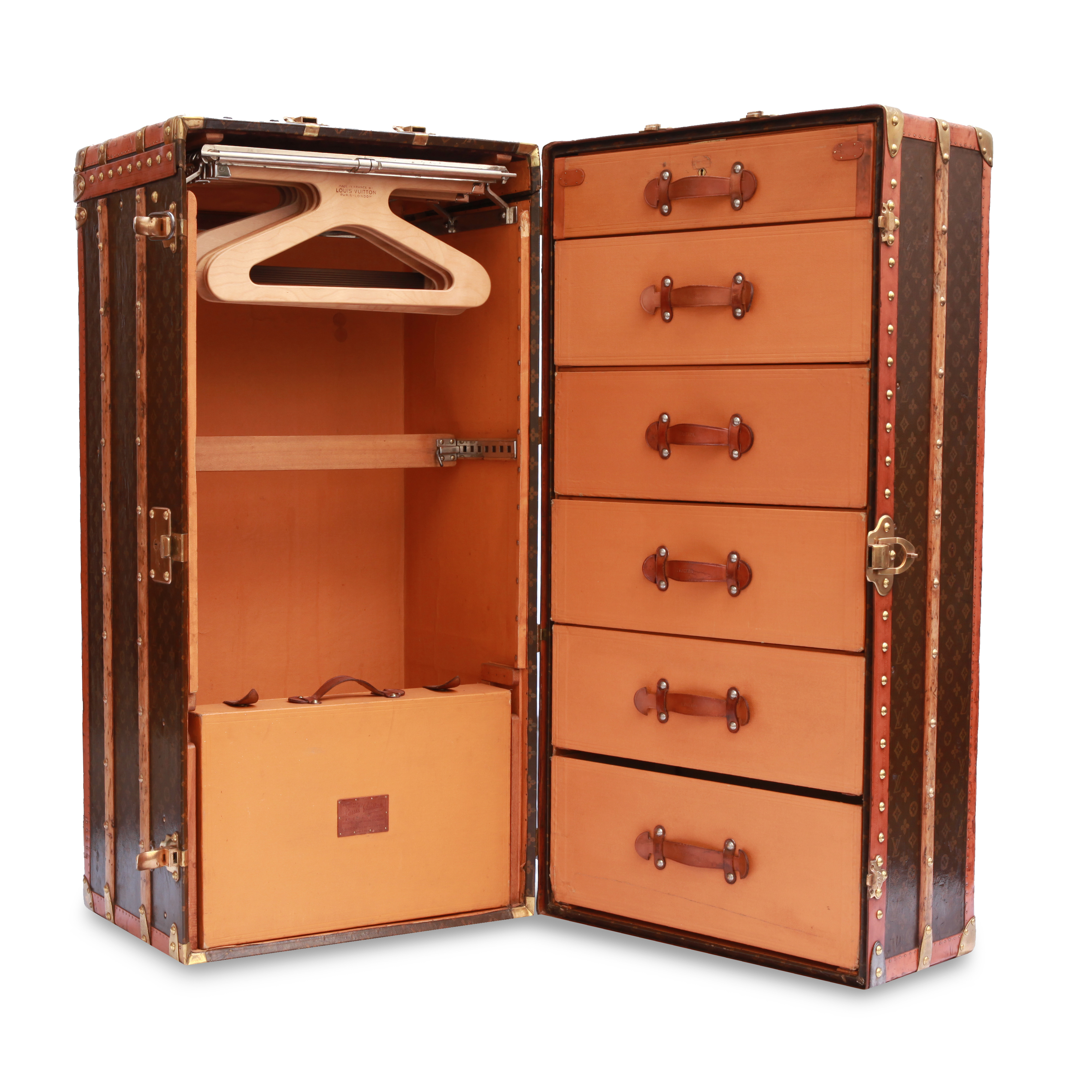 Malle Louis Vuitton Wardrobe en toile monogram enduite et lozine marron - Detail D2