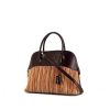 Hermes Bolide medium model handbag in brown leather and orange vibrato leather - 00pp thumbnail