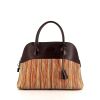 Hermes Bolide medium model handbag in brown leather and orange vibrato leather - 360 thumbnail