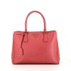 Prada Galleria medium model shoulder bag in pink leather saffiano - 360 thumbnail