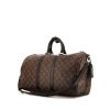 Bolsa de viaje Louis Vuitton Keepall 45 en lona Monogram Macassar y cuero negro - 00pp thumbnail