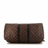 Bolsa de viaje Louis Vuitton Keepall 45 en lona Monogram Macassar y cuero negro - Detail D5 thumbnail
