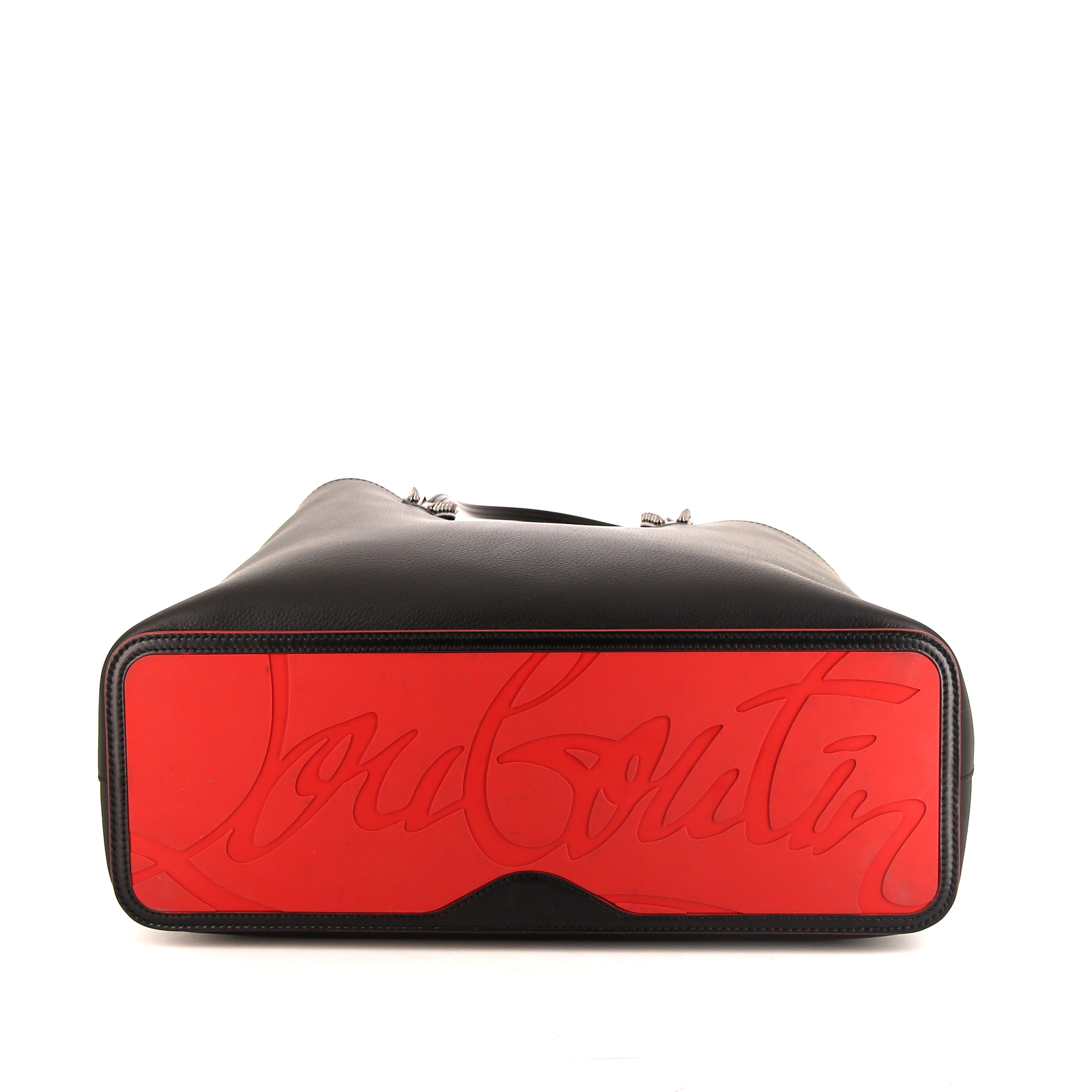 Bolso Cabás Christian Louboutin en cuero negro y cuero rojo - Detail D5