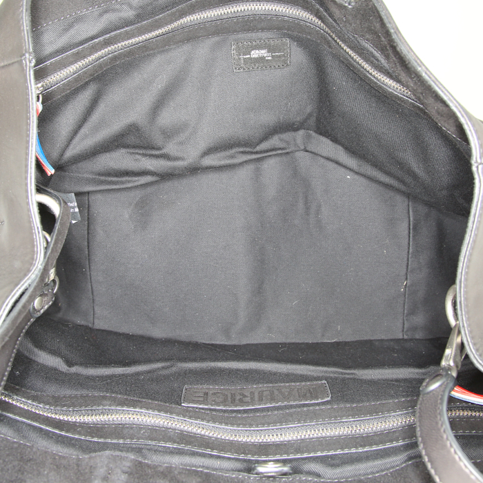 Sac cabas Jerome Dreyfuss Maurice en cuir noir - Detail D3