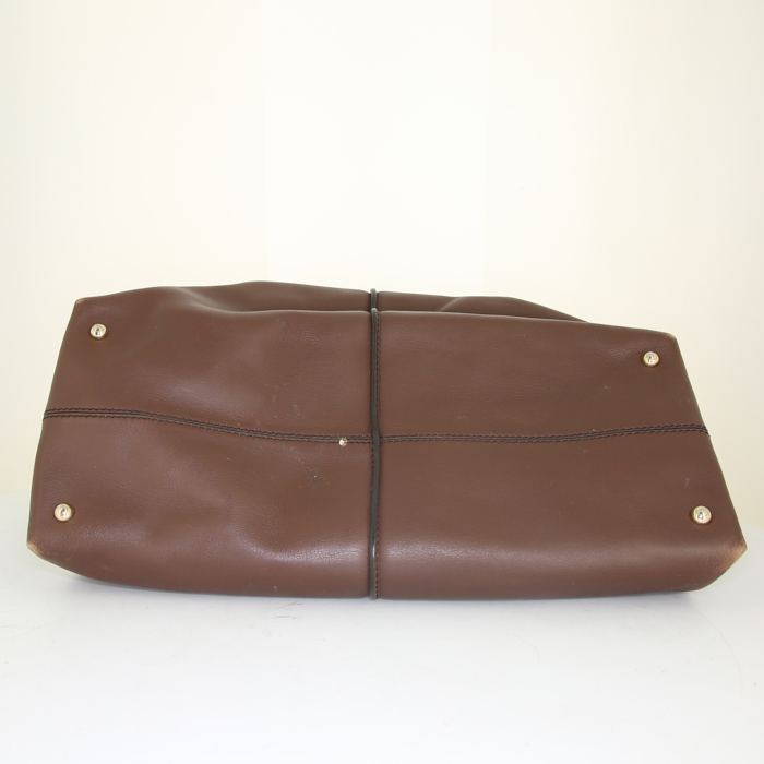 Sac à main Tod's D-Styling en cuir marron - Detail D4