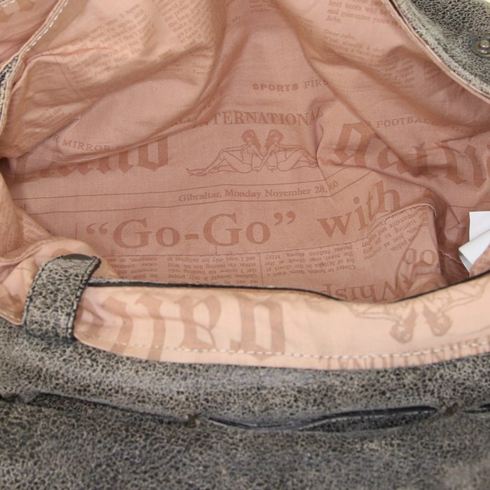 Bolso bandolera John Galliano en cuero marrón - Detail D2