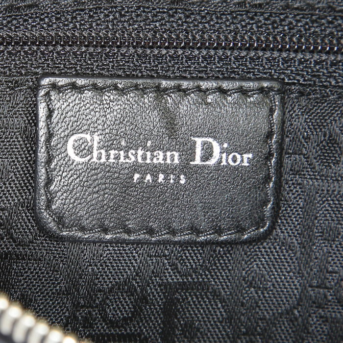 Borsa da spalla o a mano Dior Flight in pelle martellata nera - Detail D3