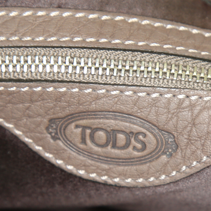 Bolso Cabás Tod's   en cuero granulado marrón - Detail D3