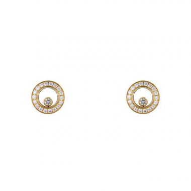 Chopard Happy Spirit earrings in yellow gold and diamonds