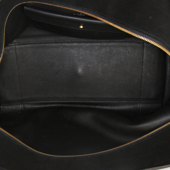 Loewe Amazona large model 24 hours bag in black leather and black suede - Detail D2