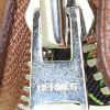 Shopping bag Hermes Silkin in pelle martellata marrone e seta nera - Detail D3 thumbnail