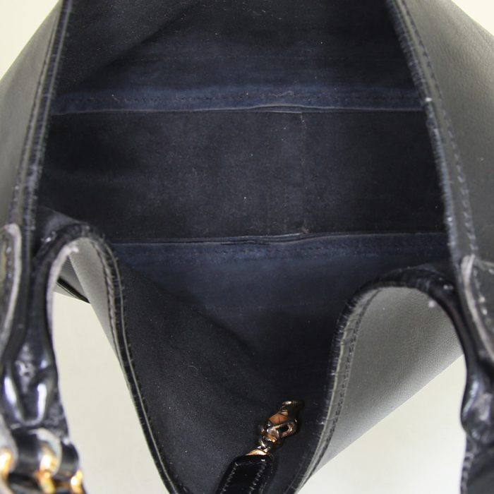 Sac à main Hermès Trim en cuir box noir - Detail D2