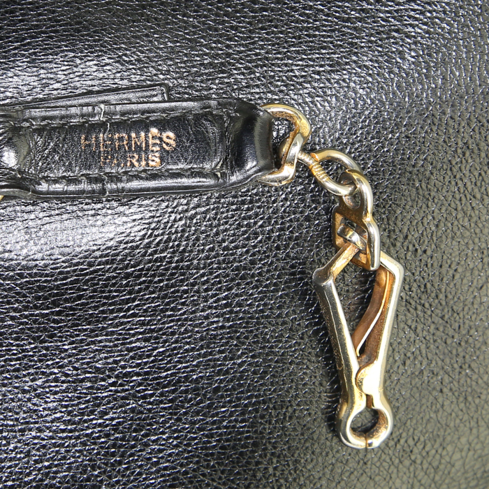 Sac à main Hermès Trim en cuir box noir - Detail D3