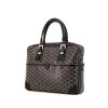 Borsa portadocumenti Goyard Ambassade in tela Goyardine nera e pelle nera - 00pp thumbnail