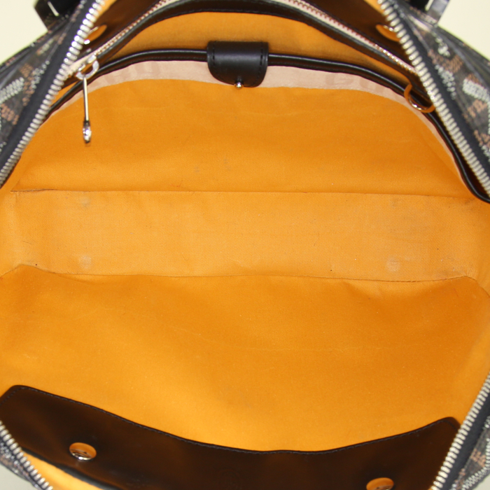 Porta-documentos Goyard Ambassade en tela Goyardine negra y cuero negro - Detail D2