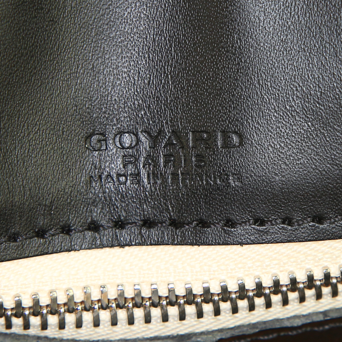 Goyard Ambassade briefcase in black Goyard canvas and black leather - Detail D3