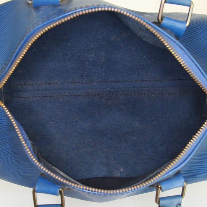 Louis Vuitton Speedy 30 handbag in blue epi leather - Detail D2