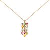 Articulated Bulgari Allegra large model necklace in yellow gold,  diamonds and colored stones and in cultured pearls - 00pp thumbnail