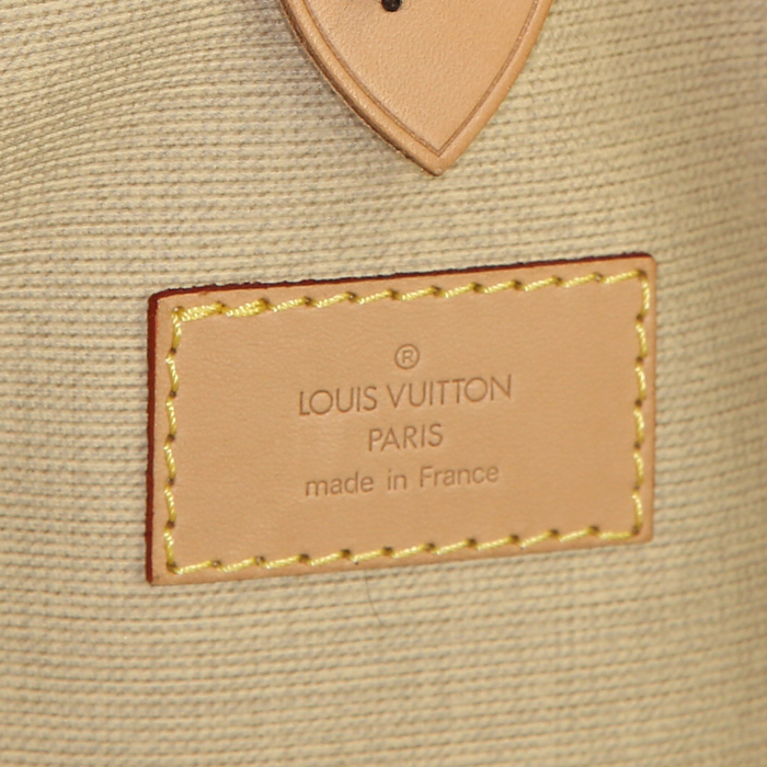 Borsa da viaggio Louis Vuitton Sirius in tela monogram cerata marrone e pelle naturale - Detail D3