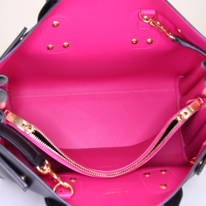 Sac à main Saint Laurent Sac de jour petit modèle en cuir noir - Detail D3