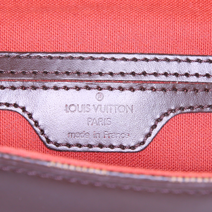Zaino Louis Vuitton Soho in tela a scacchi ebana e pelle marrone - Detail D3