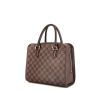 Bolso Louis Vuitton Triana en lona a cuadros ébano y cuero marrón - 00pp thumbnail