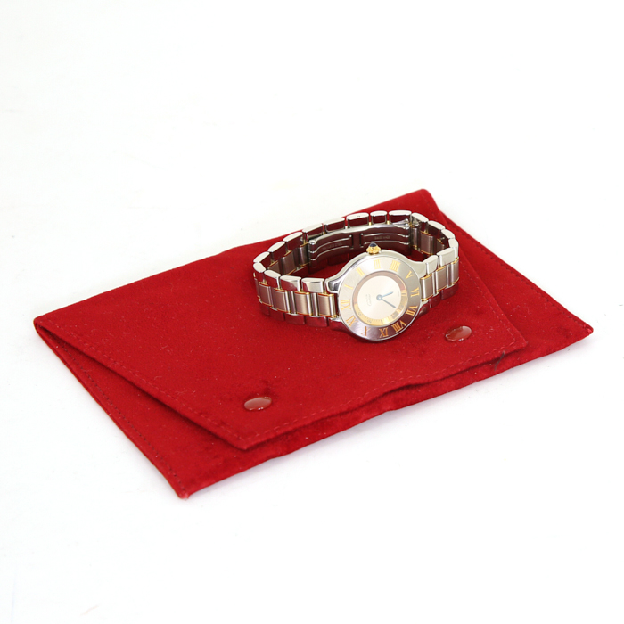 Cartier Must 21 watch in stainless steel and gold plated Ref:  1330 - M21 Circa  1990 - Detail D2