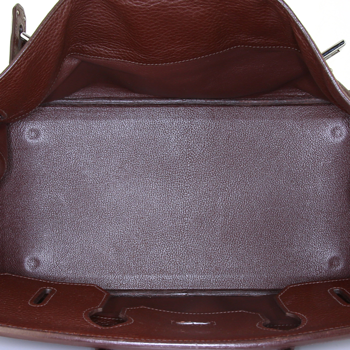 Borsa Hermes Birkin Shoulder in pelle togo marrone - Detail D2
