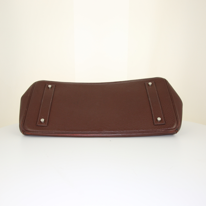 Bolso de mano Hermes Birkin Shoulder en cuero togo marrón - Detail D5