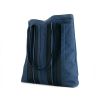 Bolso de mano Hermes Toto Bag - Shop Bag en lona azul y cuero negro - 00pp thumbnail