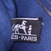 Sac à main Hermes Toto Bag - Shop Bag en toile bleue et cuir noir - Detail D3 thumbnail