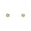 Paire de clous d'oreilles Tiffany & Co Lynn en or jaune,  platine et diamants - 00pp thumbnail