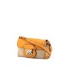 Tod's shoulder bag in orange leather and beige canvas - 00pp thumbnail
