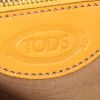Tod's shoulder bag in orange leather and beige canvas - Detail D3 thumbnail