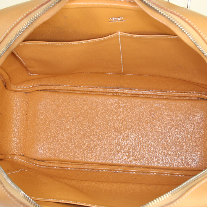 Borsa Hermes Plume modello grande in pelle naturale beige - Detail D2