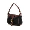 Celine Vintage bag worn on the shoulder or carried in the hand in black monogram suede and burgundy leather - 00pp thumbnail