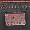 Celine Vintage bag worn on the shoulder or carried in the hand in black monogram suede and burgundy leather - Detail D3 thumbnail