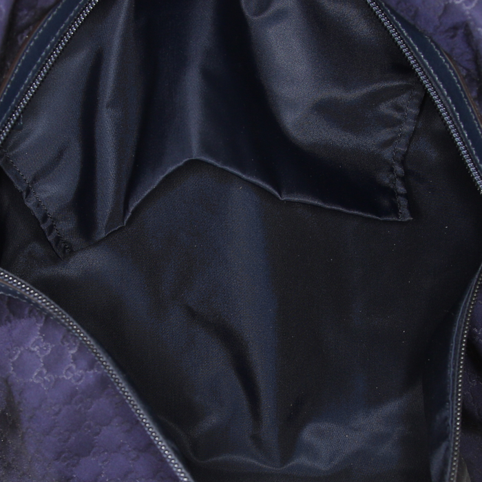 Borsa weekend Gucci in tela monogram blu e tela rossa - Detail D3