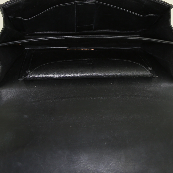 Sac bandoulière Hermès Escale en crocodile noir - Detail D2